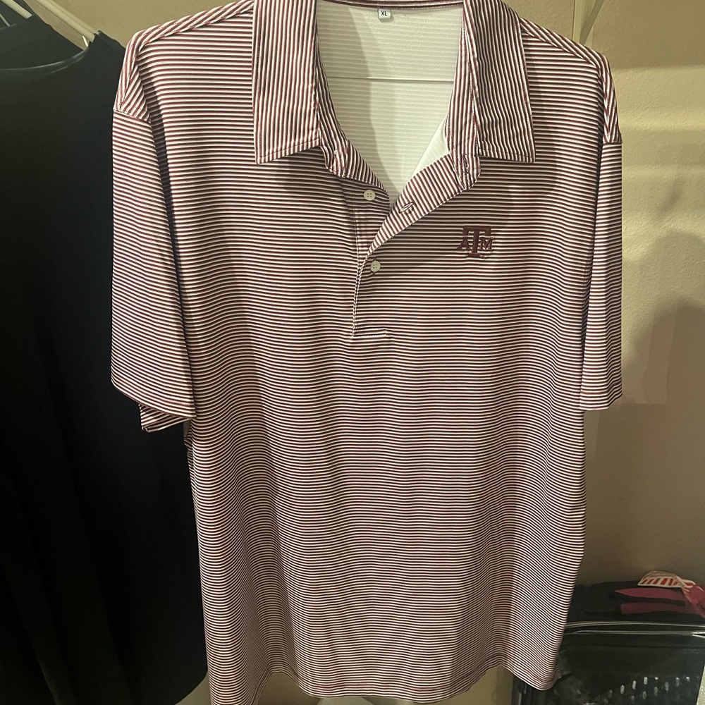 Striped Texas A & M University Maroon Polo Shirt size XL
